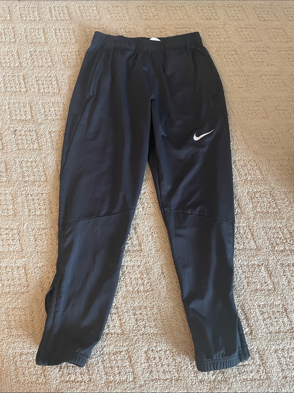 Nike Black Track Pants with White Swoosh